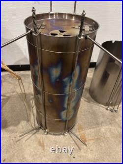 LiteOutdoors large and small titanium stove and chimney
