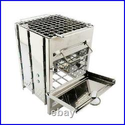 Lixada Folding Stainless Steel Wood Burning Stove Outdoor Use B4H4 Camping G3W9