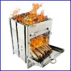Lixada Folding Steel Wood Burning Stove Outdoor B4H4 Use H7N8 F3A7