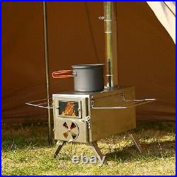 MC TOMOUNT Tent Stove Portable Wood Burning Stove 304 Stainless Steel for Cam