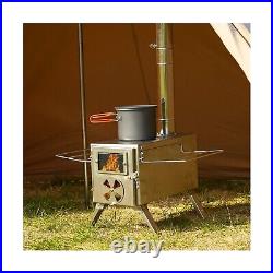 MC Tent Stove Portable Wood Burning Stove 304 Stainless Steel for Camping Hun
