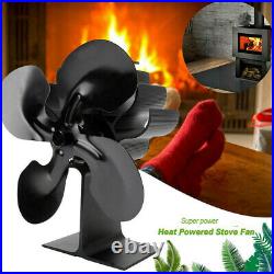 Mini Stove Fan Black Burning WoodBurning Thermometer Parts Eco-Friendly