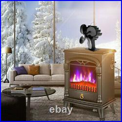Mini Stove Fan Black Burning WoodBurning Thermometer Parts Eco-Friendly