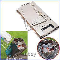 Mini-Stove Stainless Steel Fire Pits Portable Wood Stove Burning Folding Stove C