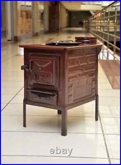 Mini stove, brown enamel stove, wood burning stove, camp stove, caravan stove