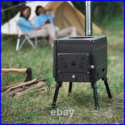 Multifunction Camping Tent Stoves, Portable Cast Iron Camp Outdoor Wood Burning