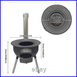 Multifunction Wood Burning Stove with Grill Rack, Black Camping Wood Stove Multifunction Wood Burning Stove with Grill Rack, Black Camping Wood Stove