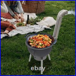 Multifunction Wood Burning Stove with Grill Rack, Black Camping Wood Stove Multifunction Wood Burning Stove with Grill Rack, Black Camping Wood Stove