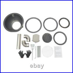 Multifunction Wood Burning Stove with Grill Rack, Black Camping Wood Stove