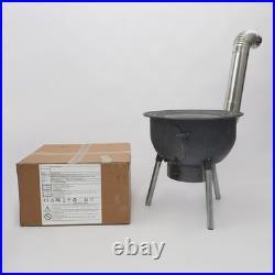 Multifunction Wood Burning Stove with Grill Rack, Black Camping Wood Stove