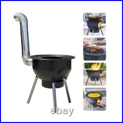 Multifunction Wood Burning Stove with Grill Rack, Large Portable Charcoal Gril