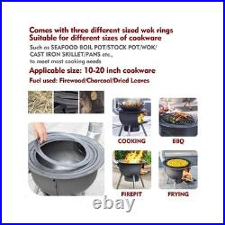 Multifunction Wood Burning Stove with Grill Rack, Large Portable Charcoal Gril