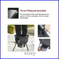 Multifunction Wood Burning Stove with Grill Rack, Large Portable Charcoal Gril