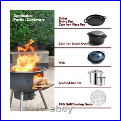 Multifunction Wood Burning Stove with Grill Rack, Large Portable Charcoal Gril