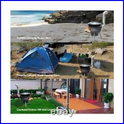 Multifunction Wood Burning Stove with Grill Rack, Large Portable Charcoal Gril