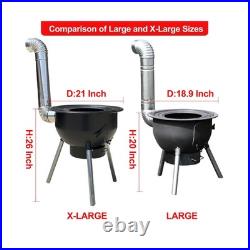 Multifunction Wood Burning Stove with Grill Rack, Large Portable Charcoal Gril