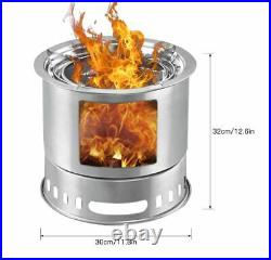 Multifunctional Camping Wood Burning Stove BBQ Grill Stove Outdoor Hiking Picnic