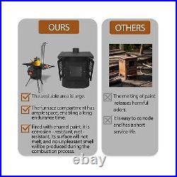 Multifunctional Enamel Wood Burning Stove, Portable Wood Stove Tent Heaters