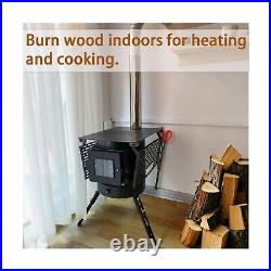 Multifunctional Enamel Wood Burning Stove, Portable Wood Stove Tent Heaters