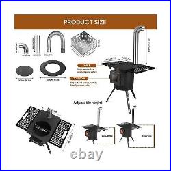 Multifunctional Enamel Wood Burning Stove, Portable Wood Stove Tent Heaters