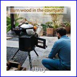 Multifunctional Enamel Wood Burning Stove, Portable Wood Stove Tent Heaters