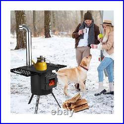 Multifunctional Enamel Wood Burning Stove, Portable Wood Stove Tent Heaters