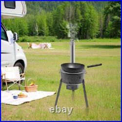 Multifunctional Wood Burning Stove with 3 Wok Rings for Outdoor/Backyard Use