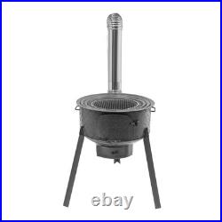 Multifunctional Wood Burning Stove with 3 Wok Rings for Outdoor/Backyard Use