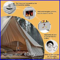 NAIZEA 83 Tent Stove Portable Camping Wood Stove Burning Stove &7 Chimney Pipes