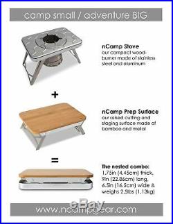 NCamp Kitchen to Go Basic, Portable Compact Wood Burning Camping Stove, Eleva