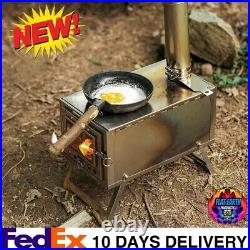 NEW Outdoor Ultralight Wood Tent Stove Camping Hiking Portable Backpacking +Pipe