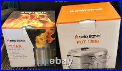 NEW Solo Stove Titan Lightweight Wood Burning Compact Camp Stove + 1800 Pot