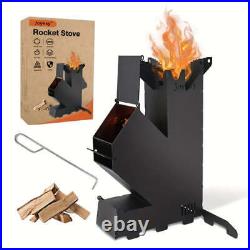 NNETM Multi-functional Iron Wood Burning Rocket Stove for Outdoor Cooking