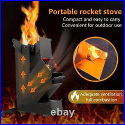 NNETM Multi-functional Iron Wood Burning Rocket Stove for Outdoor Cooking