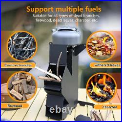 NNETM Multi-functional Iron Wood Burning Rocket Stove for Outdoor Cooking