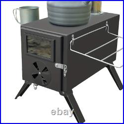 NNETM Portable Wood Burning Tent Stove Black