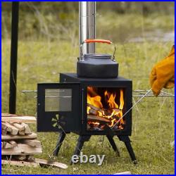 NNETM Portable Wood Burning Tent Stove Black
