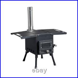 New Compact Wood Burning Stove in Sleek Black Design 57.53137cm