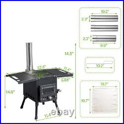 New Compact Wood Burning Stove in Sleek Black Design 57.53137cm