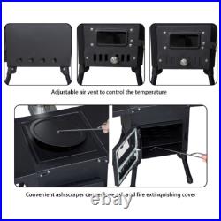 New Compact Wood Burning Stove in Sleek Black Design 57.53137cm