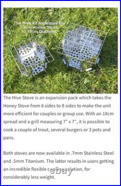 New The honey stove Portable Stainless Steel camping Wood Stove Burner UK made