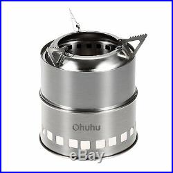 Ohuhu Portable Stainless Steel Wood Burning Camping Survival Stove