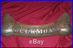 Old Clermont Stove Name Plate Wood Burning Vintage Antique Trim Tag Parts Oven