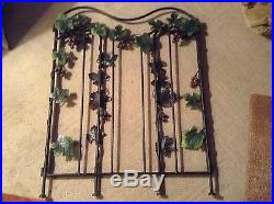 Old SALVAGE Wood Burning Stove Grapevine Decoration CAST IRON Ornamental Grate