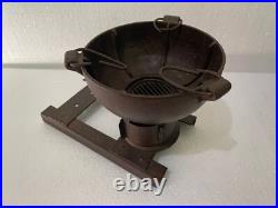 Old Vintage Hand Forged Rustic Iron Wood Burning Cooking Fire Pit Stove Chulha