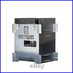 OneTigris Wood Burning Stove ROCUBOID Splicing Firewood Stove Stainless Steel