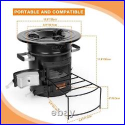 Onlyfire Portable Wood Burning Stove for Outdoor Cooking/Camping +Survival Black