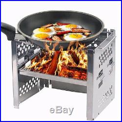 Outdoor Camp Picnic Barbecue Grill Foldable Portable Charcoal Wood Burning Stove
