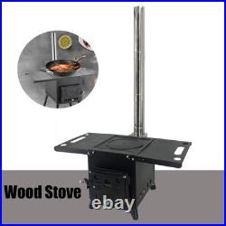 Outdoor Camping Picnic Cooker Heating Wood Burning Stove with Plumbing New