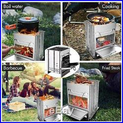 Outdoor Camping Picnic Wood-Burning Stove Portable Firewood Grill BBQ Furnace